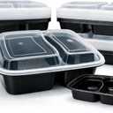 4U'LIFE 28 oz [Pack of 12] 2-Compartment Meal Prep Containers, Bento Boxes With Clear Lids