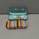 Hard Shell Glasses Case  Eco-Friendly Eyeglass Holder with Microfiber Cleaning Cloth  Durable Eyeglasses Case (Medium, 3pcs - Orange, Aqua, Purple)