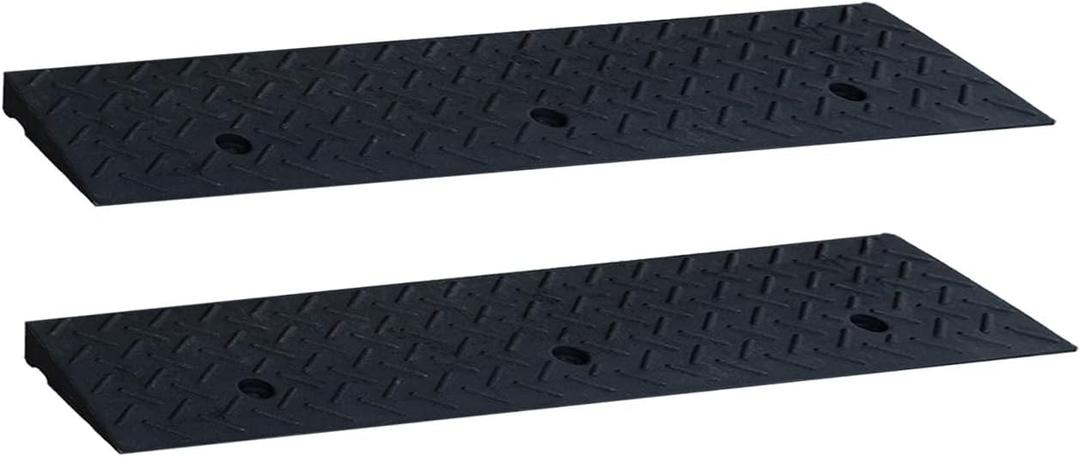 Curb Ramps for Sidewalks 1.6" Rise Rubber Curb Ramps Threshold Ramp for Driveway Shed Ramp for Riding Mower Garage Ramp Door Threshold Ramp for Wheelchair 7000lbs Capacity