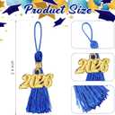 Daifunli 60 Pcs 2026 Mini Graduation Tassels for Craft 2.4inch Tassels Party Favors Mini Bookmark for Graduation Decor, Chocolates Decor, Keychain Making(Blue)