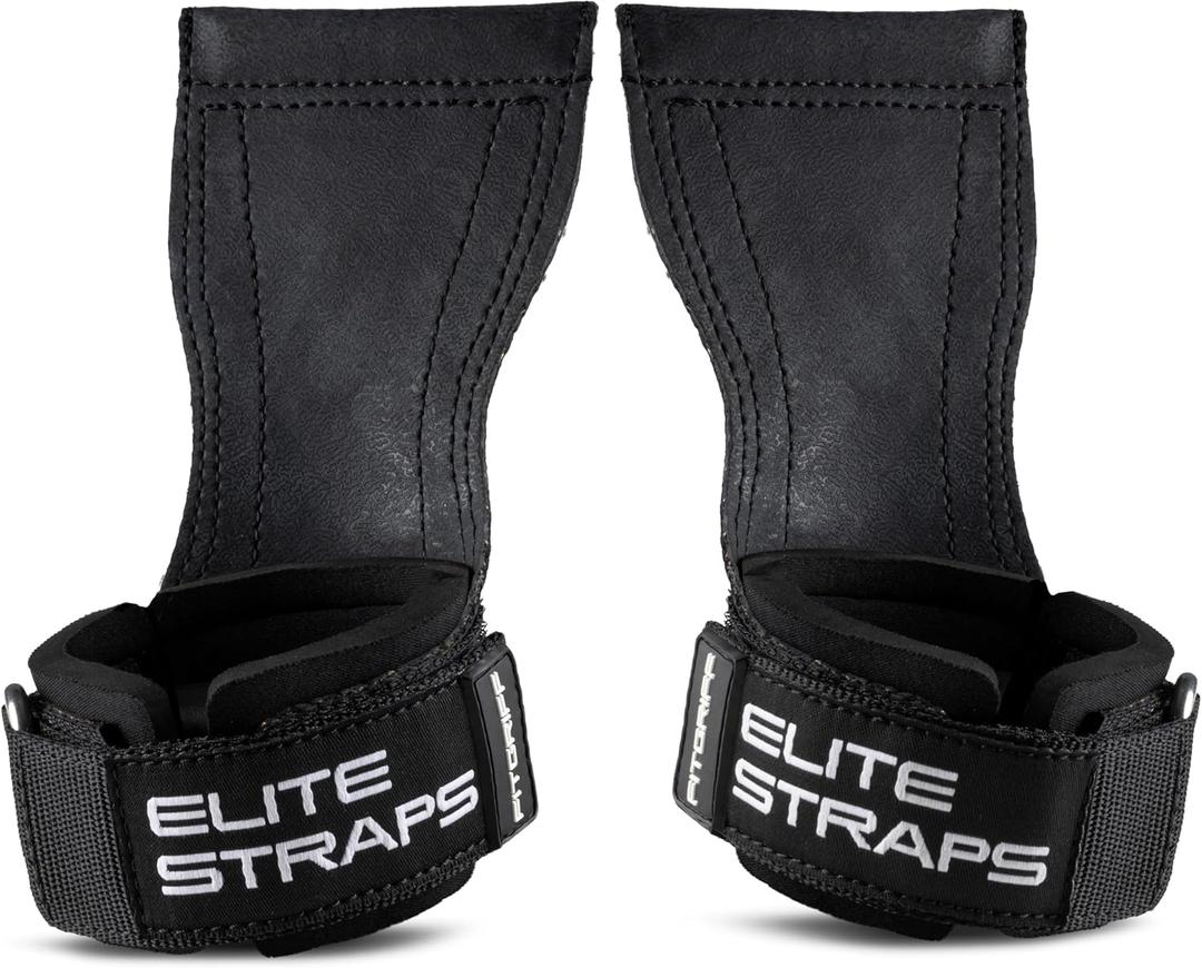 Fitgriff® Elite Straps - Lifting Wrist Straps (Rubber Grips) for Weightlifting, Gym, Workout, Deadlift - Anti-Slip Revolution for Men and Women M/L