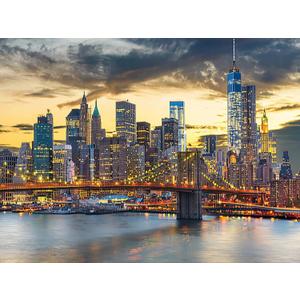 Jigsaw Puzzles 1000 Pieces for Adults Landscape Puzzle New York City Skyline Classic Puzzle for Youth Children Wooden Puzzle Toy Unique Gift Difficult Challenging Parent-Child Game Home Decor