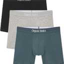 Organic Basics mens Core 6" Easy Fit Organic Cotton Boxer Brief Underwear (Black/Grey Mlange/Thunder)