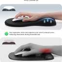 Ergonomic Mouse Pad with Wrist Rest, Black Mousepad with Wrist Support for Desk, Non-Slip Hard Base Mouse Pads, Portable for Office/Home/Travel Work