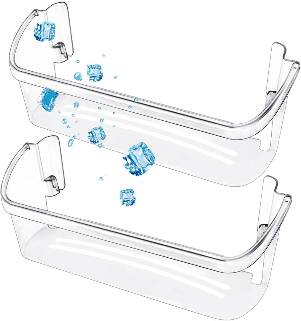 2 Pack UPGRADED 242126602 Refrigerator Door Bin Shelf Replacement for Frigidaire Electrolux Refrigerator Door Shelf Bin Bottom 2 Shelves - Side Shelf Rack Parts AP6278233 PS12364199 4547407