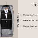 MATEIN Suit Carry On Garment Bag for Travel, Suit Bag with Detachable Adjustable Shoulder Strap, Waterproof Foldable Garment Luggage for Men Women, Large Compartment for Carrying Clothes, Black Stripe