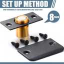 2 x Silent Magnetic Door Ball Catch Adjustable Magnet Closet Door Catch Ball Replacement Hidden Latch Hardware No Noise for Invisible Closet Pantry Magnetic Lock Closing(Black,8 Pcs)