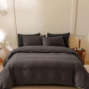 CLOTHKNOW Brown King Size Comforter Set Dark Coffee Bedding Comforter Sets Soft Brown Comforter Men Women Comforter with 2 x Pillow Cases
