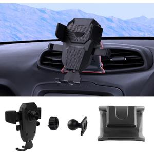 Karltys Car Phone Holder for Jeep Renegade 2015-2024 Accessories Renegade Cell Phone Holder Air Vent Mount for 4-7 Inch Phones Hands Free Thick Case Friendly Mobile Stand