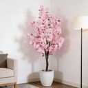 Pink Artificial Cherry Blossoms Tree Faux Cherry Blossom Tree Indoor Beautiful Trees for Home Christmas New Year Decor