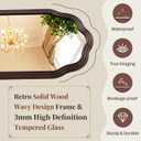 24x36 Inch Wood Arch Rustic Bathroom Mirror for Wall
Black Walnut Solid Wood Frame , Tempered Glass, Wavy Wall Decor, 2 Pre-Installed D-Ring Hooks for Entryway