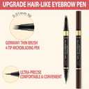 Eyebrow Pencil Kit, with Microblading Eyebrow Pen, Eyebrow Gel, Eyeliner, Eyebrow Brush, Eyebrow Pencils for Women, Waterproof, Smudge Proof, Long Lasting Makeup Formula - Soft Brown