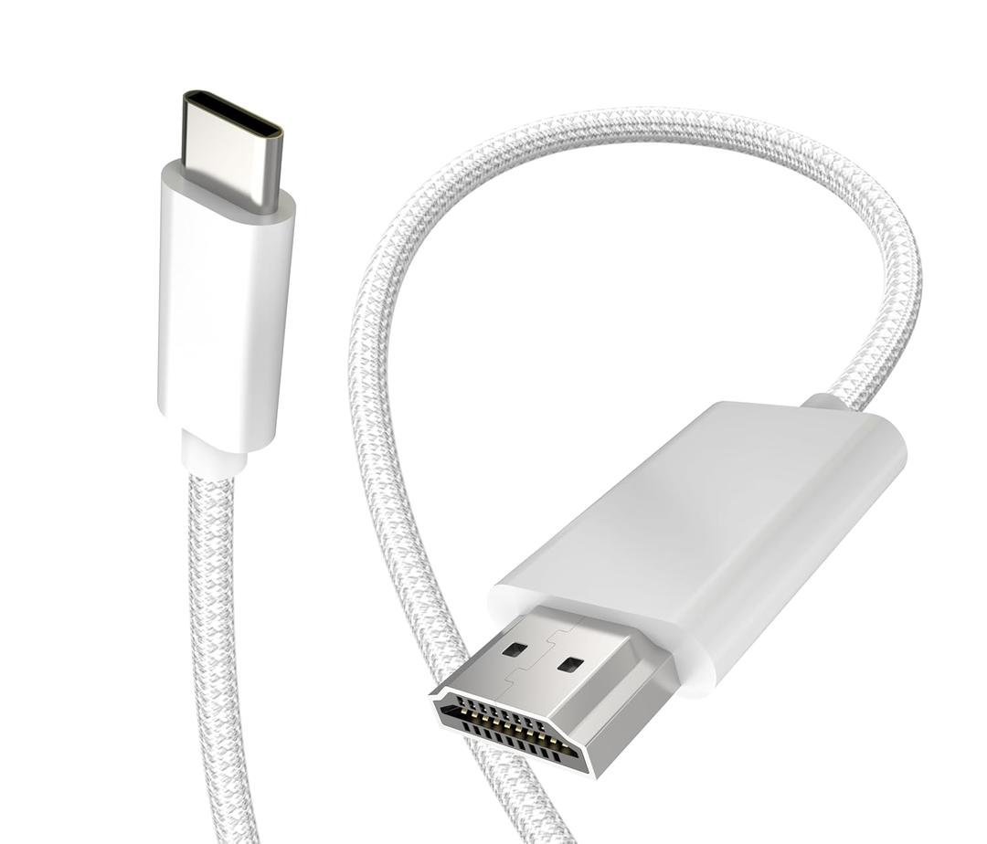 AIRSKY USB C to HDTV Cable 4K 60Hz, Type C to HDTV Cord 6.6FT, USB-C HDTV Cable for iPhone 17/16/15, Compatible with Thunderbolt 3/4, MacBook Pro/Air, iPad Pro