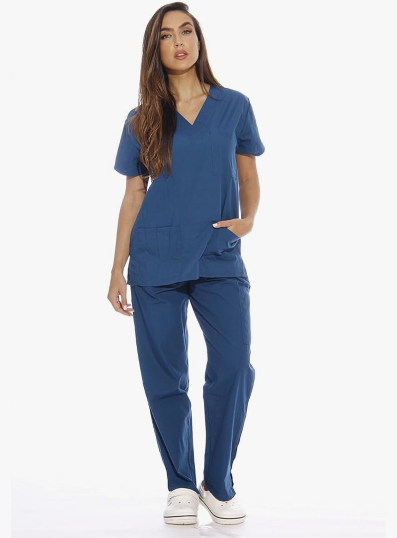 Just Love Women's Six Pocket Medical Scrubs Set (V-Neck with Cargo Pant) M