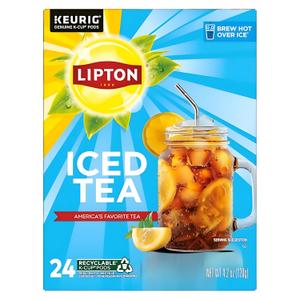Lipton Iced Tea K-Cups, Unsweetened Black Iced Tea, 24 K-Cup Pods, BB 9 Sep 2026