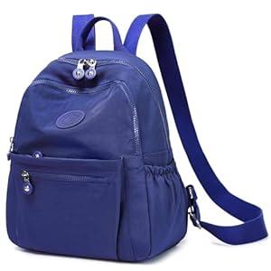 Yvechus Mini Backpack Purse for Women Lightweight Nylon Casual Bag Small Daypacks for Work Travel (A Dark Blue)