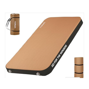 UPWELL Self Inflating Sleeping Pad 4.5" Thickness Camping Mattress with Solid Foam Portable Fast Inflation for Outdoor Double Sleeping Mat Portable Roll Up Bed Brown&Black