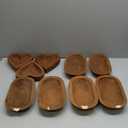 Amyhill 15 Pcs Wood Dough Bowl Bulk- 9.5 Inch Rustic Vintage Hand Carved Paulownia Wooden Candles Decoration Bowls for Home Bread Making DIY Craft(Brown)