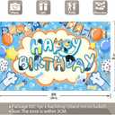 96x60inch Cartoon Blue Birthday Photography Backdrop Cute Dog Balloon Paw Background Boys Kids Birthday Party Decorations Photo Booth Props