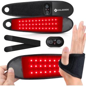 Red Light Therapy for Hand Wrist with Heat & Massage, 3000mAh Controller Infrared Light with 108 Beads Wrist Brace & Hands Wrap Pad for Knee Ankle Foot Joint