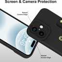 Fiyart Designed for iPhone 16 Case with Phone Holder Cute Love Hearts Pattern Slim Protective Camera Protection Cover with Wrist Strap Kickstand for Women Girls 6.1"-Black