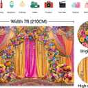 Indian Wedding Backdrop Indian Themed Marigold Floral Background India Traditional Festival Flowers Bridal Shower Party Decorations Banner Supplies (82x59inch(7x5FT))