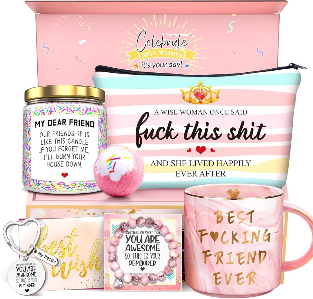 Birthday Gifts for Women Best Friends Friendship Gifts for Women Funny Gifts for Female BFF Female Bestfriend Bestie Scent Candles Coffee Mug Gifts for Friends Her Sister