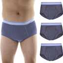 Wearever Incontinence Underwear for Men - Reusable & Washable Men's Bladder Control Briefs with Regular Absorbency - Leak Proof Underwear 150 ml (Pack of 3) (Gray) (M)