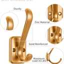 Coat Hooks Wall Hooks for Hanging, Wall Mounted for Coat Heavy Duty Single Prong Wall Hooks for Hanging Hat, Towel, Key, Robe, Coats, Scarf, Bag, Cap, Coffee Cup, Mugs (2 PCS Gold)