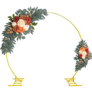 Round Balloon Arch Backdrop Stand Wedding Arch Frame 8FT Gold Metal Circle Backdrop Stand,Bridal Shower Anniversary Booth Background Decoration