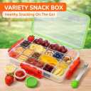 Snackle Box Container - Charcuterie Board with Lid & Handle, BPA-Free Snack Box Container with Adjustable Snack Containers, Portable Food Storage Organizer for Travel, Picnic, or Parties