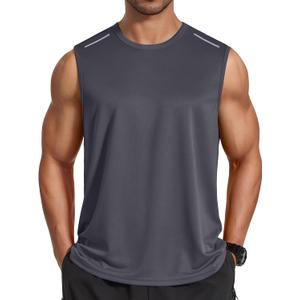 COOFANDY Men's Sleeveless Shirt Quick Dry Workout Tank Top Gym Muscle T Shirts Sport Athletic Tanks Moisture Wicking, Large