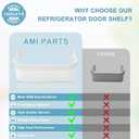 AMI PARTS 240351601 Refrigerator Freezer White Door Bin Dustbin Side Frame Replacement for Kenmore Frigidaire Refrigerator - Repalce 240351607, 891154, AP2115974, PS430027, AH430027, EAP430027