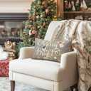 Artscope Christmas Oh Holy Night Merry Bright Jesus Wreath Throw Pillow Covers 12x20 Inch Set of 4, Winter Hoilday Christmas Decoration Pillow Cases for Home Sofa Couch Decor-Grey