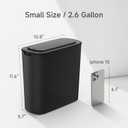 TIPGO Automatic Motion Sensor Bathroom TrashCan with Lid, 2.6 Gallon Touchless TrashBin, Smart Garbage Can Plastic Slim Wastebasket for Bedroom, Office, Dorm (Black)