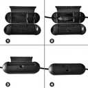 2 x 4 Pack Extension Cord Protective Cover Set (Black) | Indoor Outdoor Water-Resistant Holder for Holiday String Lights and Wires | Capsule Shaped Protector with Large Compartment