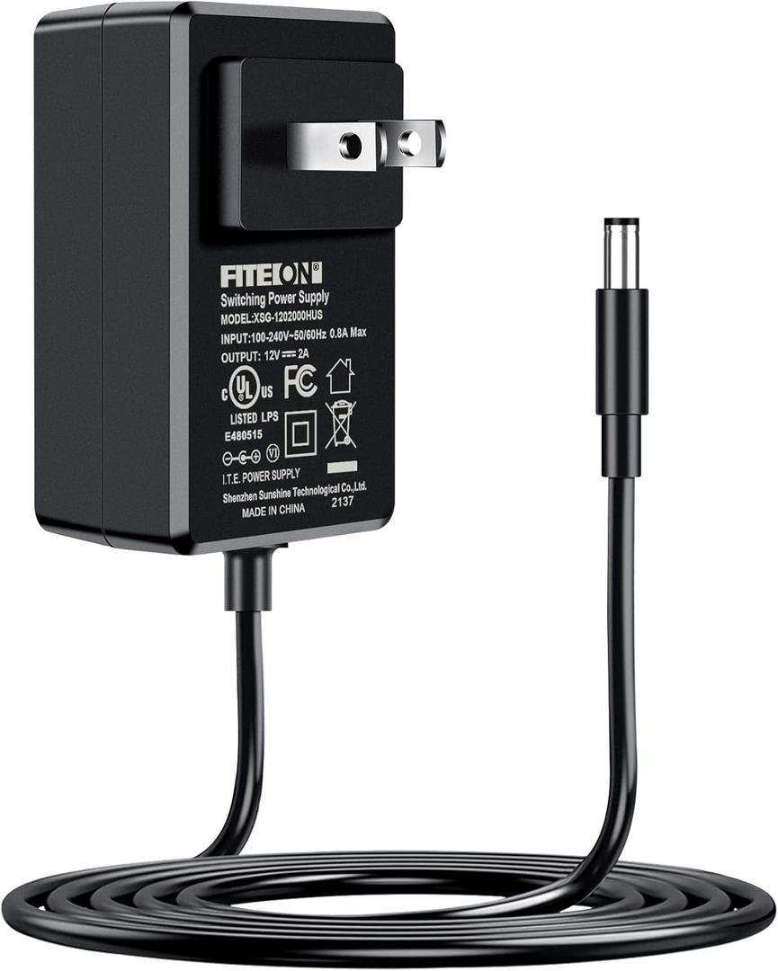 FITE ON UL Listed 12 Volt AC/DC Adapter for Pulse Performance GRT-11 80 Watt Electric Scooter Charger