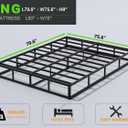 King Box Spring 9 Inch High Profile Black Heavy Duty Metal Mattress Foundation with Fabric Cover,Easy Assembly,Non-Slip & Noise-Free