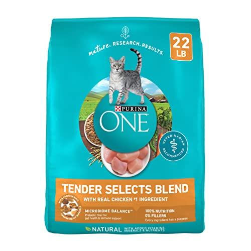 Purina ONE Natural Dry Cat Food, Tender Selects Blend With Real Chicken - 22 lb. Bag (Best By Sep 2026)