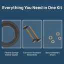 3'' Toilet Tank Gasket Replacement Parts Rubber Ring Seal and Gaskets with 2Pcs Brass Bolts & Kit, Toilet Tank to Bowl Repair for American Standard Leak Preventer