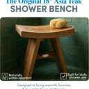 AquaTeak The Original 18" Asia Teak Shower Bench - Shower Stool for Bathroom - Durable Water Resistant Shower Chair - Shaving Foot Rest - Indoor & Outdoor Use