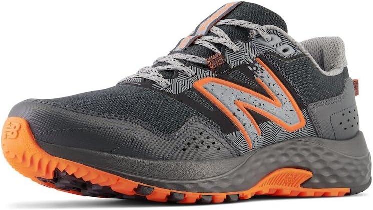 New Balance Men's 410 V8 Trail Running Shoe, Black/ Cayenne/ Shadow Grey, Size: 11 W