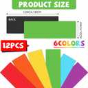 12 Pcs Large Magnetic Dry Erase Labels for Classroom, 12 x 4 Inch Rectangle Magnetic Name Plates Label Flexible Magnet Stickers for Whiteboards Refrigerator(Rainbow Color,Style 1)