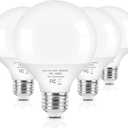 Brightever G25 LED Globe Light Bulbs 60 Watt Equivalent, 5W 4000K Natural Daylight LED Vanity Light Bulbs, E26 Base Round Light Bulb for Bathroom Over Mirror, CRI85+, 600LM, 4-Pack, Non-Dimmable