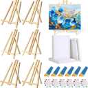 78 Pcs Painting Supplies with Easel+Canvas+Brushes +Paint Palettes,Sip and Paint Kit for Adults/Kids Couples Painting Kits Date Night,Painting Set for Class,Party,Couples,Home,Paint and Sip (12 Inch Set(78PCS))