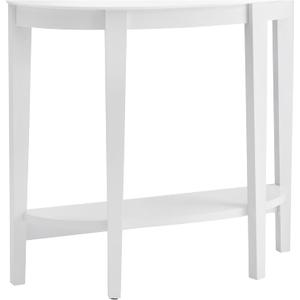 HOMES: Inside + Out Payne Modern Half Moon Accent Console Table with Storage Shelf, Decorative Entryway Furniture for Living Room, Hallway, Entrance, Small Spaces, White