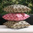 MIULEE Pack of 2 Decorative Outdoor Waterproof Throw Pillow Covers Flower Print Chic Boho Accent Pillow Covers for Square Garden Patio Cushion 16x16 Inch, Coffe-Brown