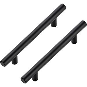 JOY DECOR 3 Pack Cabinet Handles, Black Cabinet Pulls, 4 in Hole Center Kitchen Hardware, Stainless Steel T Bar Handles for Dresser Drawers