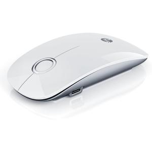 RAPIQUE R306 Pro Wireless Mouse, Dual Bluetooth & 2.4G, Type-C Rechargeable, Silent Click, Slim Symmetrical Design, Portable for Laptop/iPad/MacBook/Desktop/Windows/macOS  White
