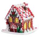 Tobiwibby Gingerbread Christmas Decorations, 5 Inch Gingerbread House,Battery Powered Christmas Cottage LED Gingerbread House Decorations, Desktop Decor, Home Ornaments Christmas Decor Indoor